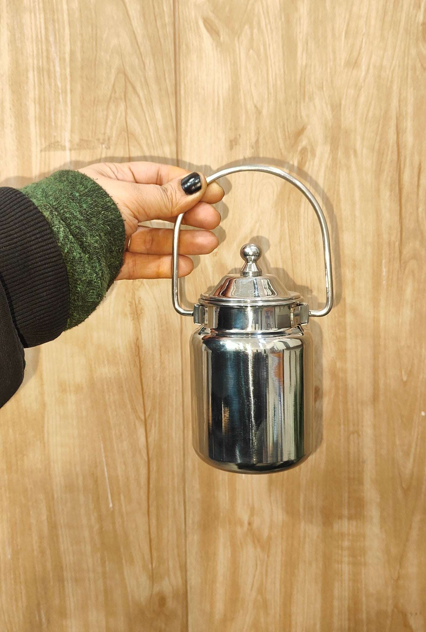 Stainless Steel Mini Oil Canister with Lid & Handle | Multipurpose Kitchen Storage Container/Barni