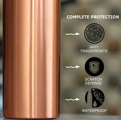 Pure Copper Mini Water Bottle | Leak-Proof Ayurvedic Bottle - Supports Digestion & Immunity | Matte Finish