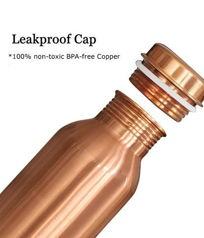 Pure Copper Mini Water Bottle | Leak-Proof Ayurvedic Bottle - Supports Digestion & Immunity | Matte Finish