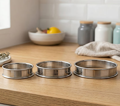 Stainless Steel Round Hot Pot Stand, Matka Ring for Kitchen – Set of 3