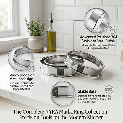 Stainless Steel Round Hot Pot Stand, Matka Ring for Kitchen – Set of 3