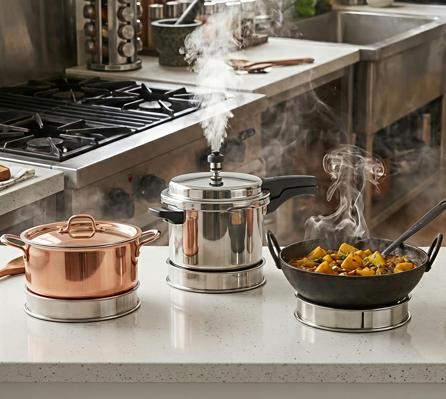 Stainless Steel Matka Ring/Pot stand/Multipurpose Pot Stand - Set of 4