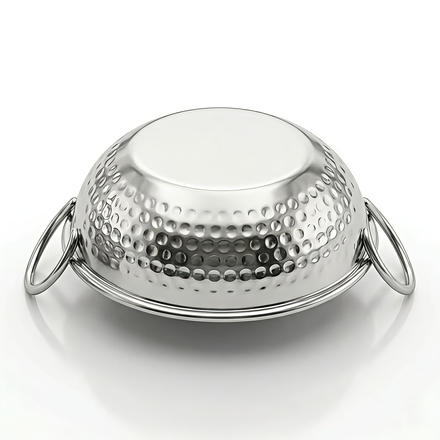 Stainless Steel Hammered Finish Kadhai with Handles – Premium Serveware Set