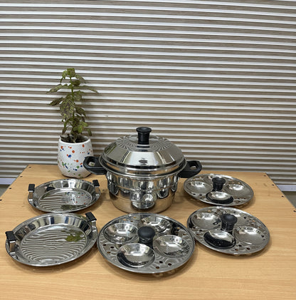 Premium Stainless Steel Multi Idli Cooker Pot with Stackable Idli Plates for Steaming