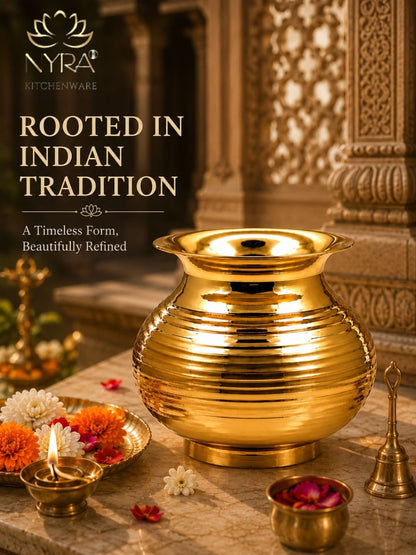 Pure Brass Kalash | Peetal Lota - Avaiable in 3 sizes
