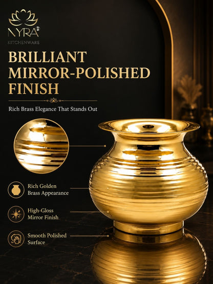 Pure Brass Kalash | Peetal Lota - Avaiable in 3 sizes