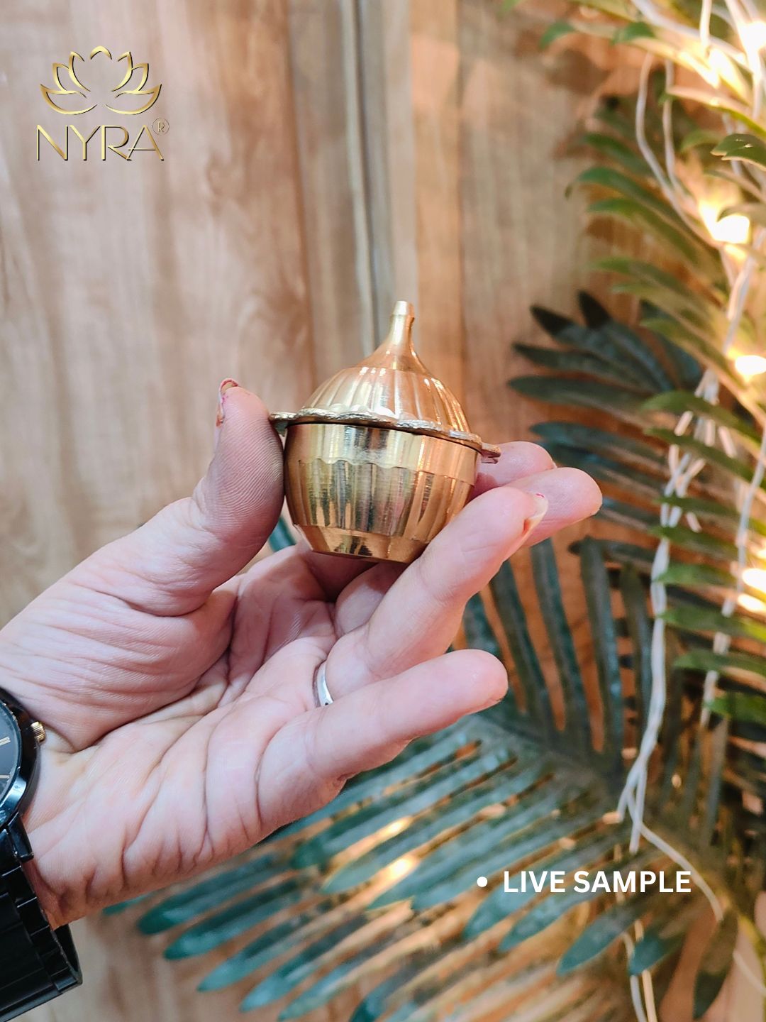 Traditional Brass Sindoor Dani/Kumkum Box | Handmade Brass Sindoor Holder