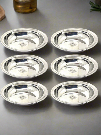 Stainless Steel Dahivada Serving Bowl | Deep Round Bowls for Serving and Dining - Available in 3 Sizes | Set of 6 pcs