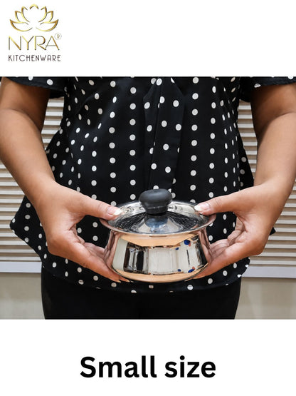 Stainless Steel Pulao Handi with Lid and PVC Knob - Available in 3 sizes