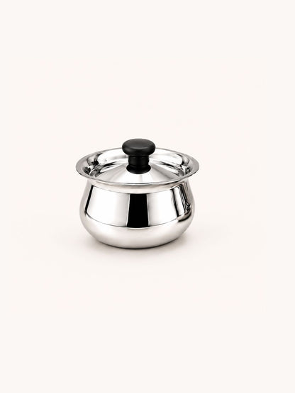 Stainless Steel Pulao Handi with Lid and PVC Knob – Set of 3