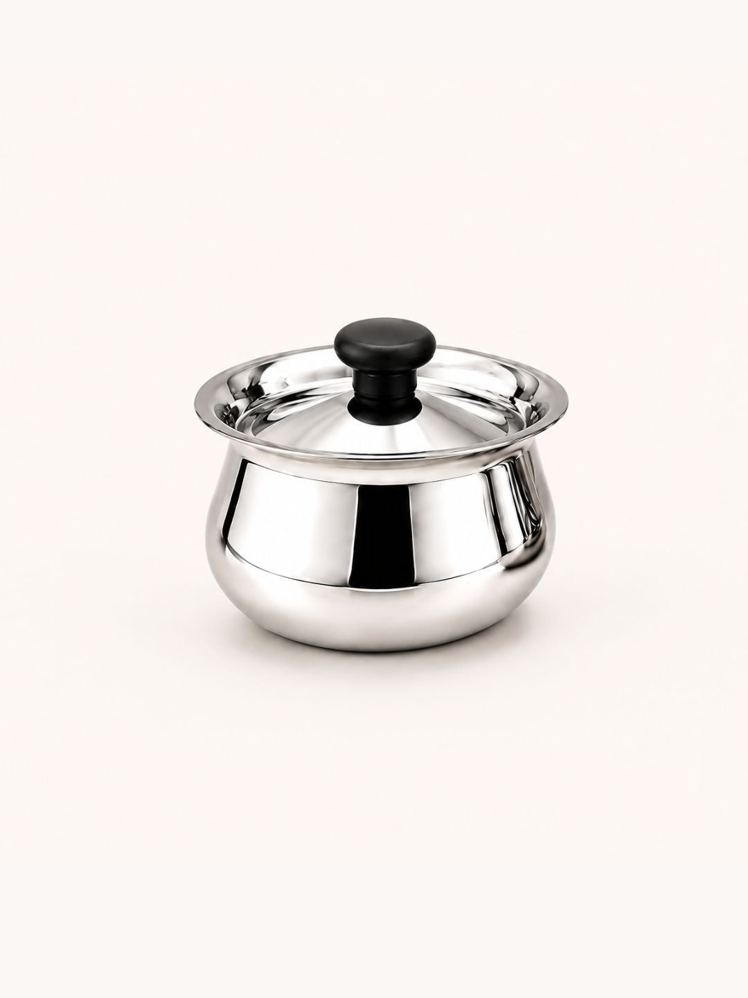 Stainless Steel Pulao Handi with Lid and PVC Knob – Set of 3