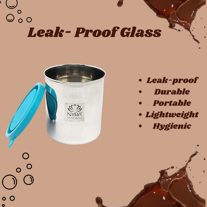 Stainless Steel Leak-Proof Glass with Lid - Durable and Spill-Resistant Tumbler