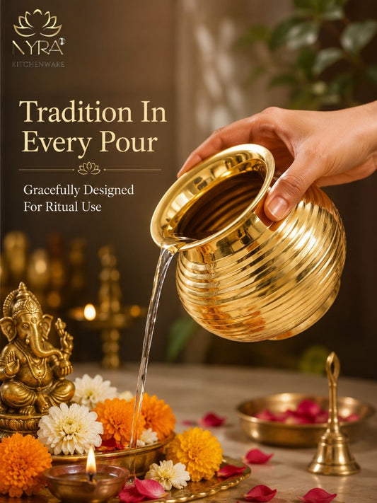 Pure Brass Kalash | Peetal Lota - Avaiable in 3 sizes