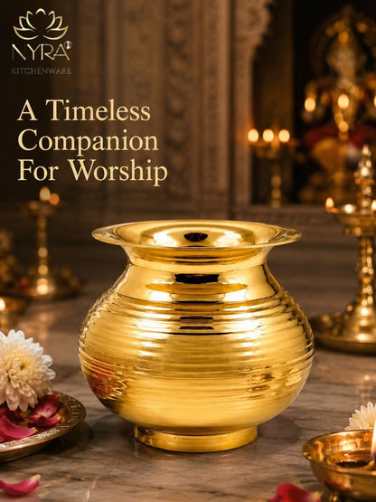 Pure Brass Kalash | Peetal Lota - Avaiable in 3 sizes