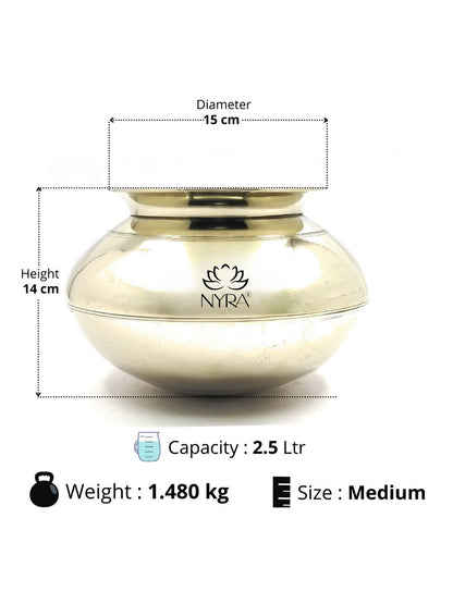 Brass/Peetal Handi Pot with Ultra-Superior Glossy and Smooth Finish