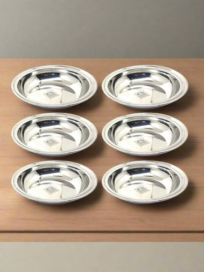 Stainless Steel Dahivada Serving Bowl | Deep Round Bowls for Serving and Dining - Available in 3 Sizes | Set of 6 pcs