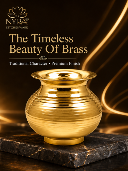 Pure Brass Kalash | Peetal Lota - Avaiable in 3 sizes
