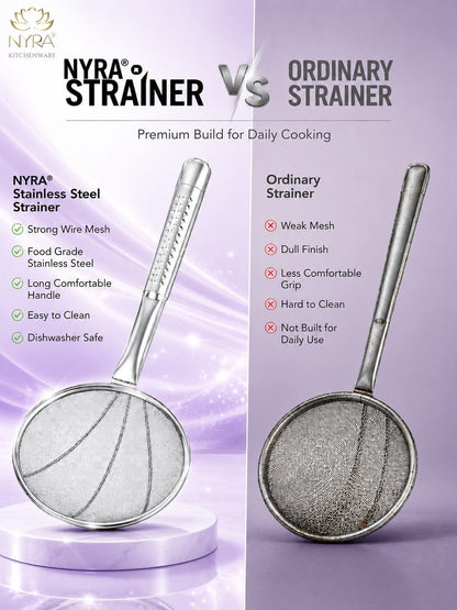 Stainless Steel Wire Strainer: Ideal for Deep Frying Snacks | Heat-Resistant Hand