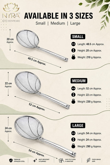 Stainless Steel Wire Strainer: Ideal for Deep Frying Snacks | Heat-Resistant Hand