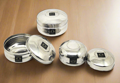Stainless Steel Airtight Food Storage Containers - Multipurpos, Durable & Rust-Proof Dibbi | Leak-Proof Containers Set