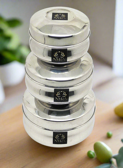 Stainless Steel Airtight Food Storage Containers - Multipurpos, Durable & Rust-Proof Dibbi | Leak-Proof Containers Set