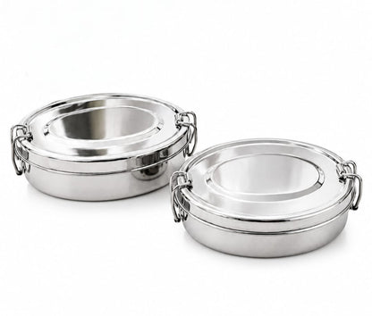 Stainless Steel Food Pack Lunch Box | Oval Tiffin with Locking Clip