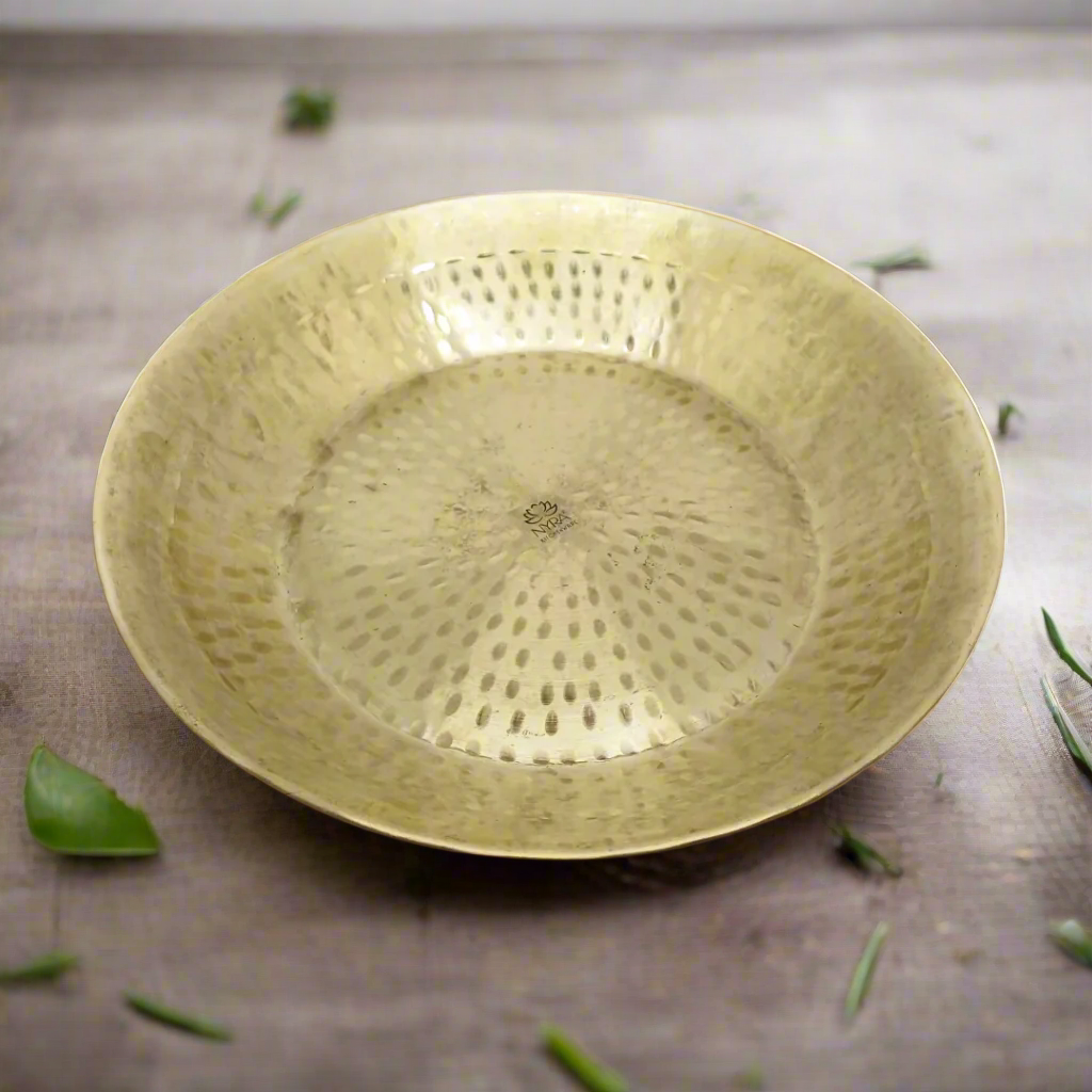Traditional Brass Hammered Parat | Mathar Peetal Parath for Dough ...