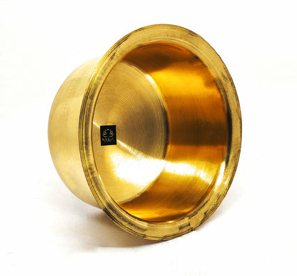 Pure Brass/Peetal Bhagona/Tope | Multipurpose Cooking Pot - 7 Sizes
