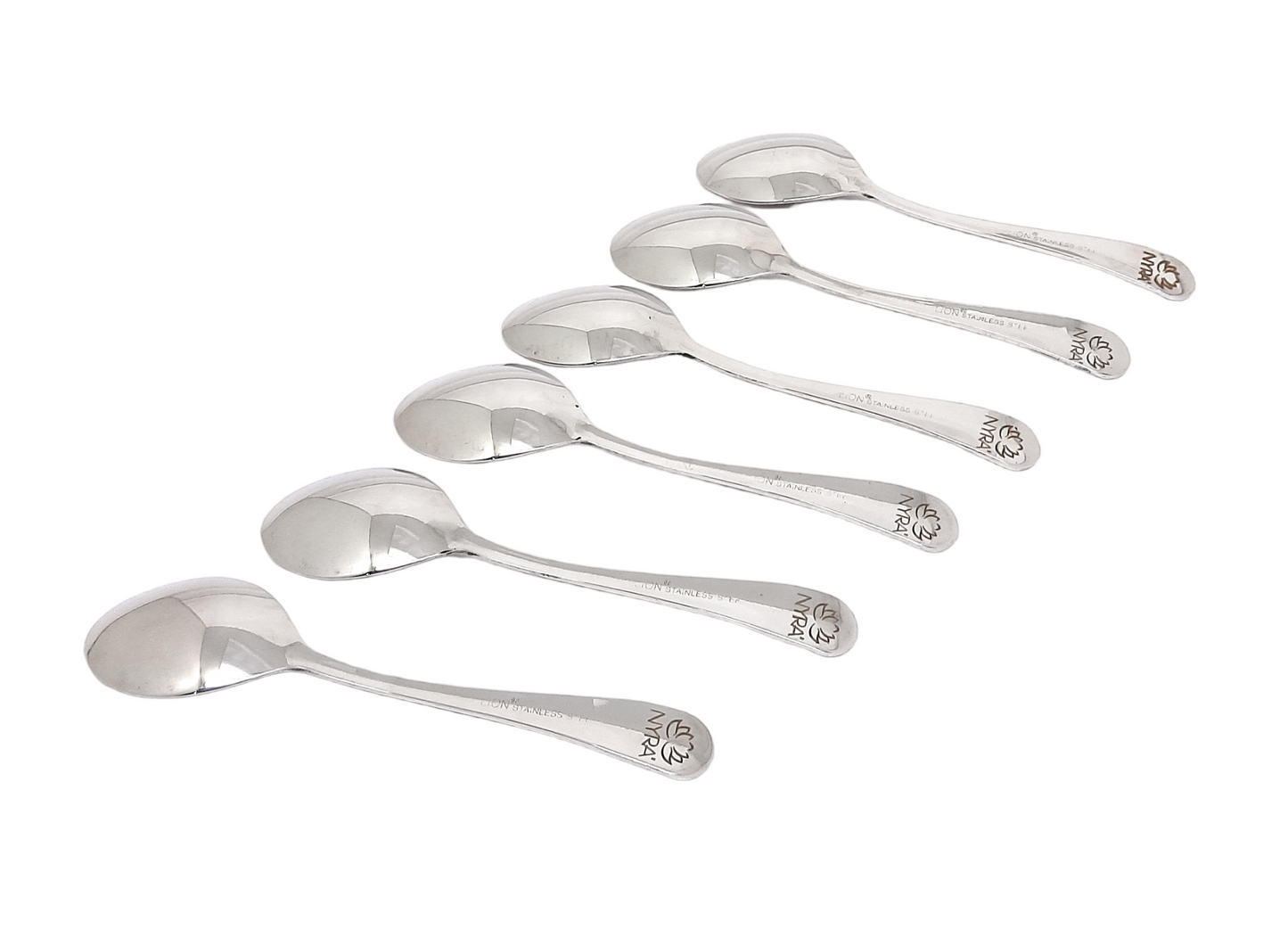 Stainless Steel Spoons Set of 6 | Dinner Spoon | Food Grade Silverware for Home & Kitchen | Mirror Polished