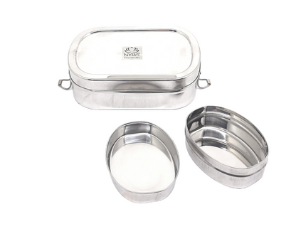 Stainless Steel Rectangle Lunch Box with 1 Small Box