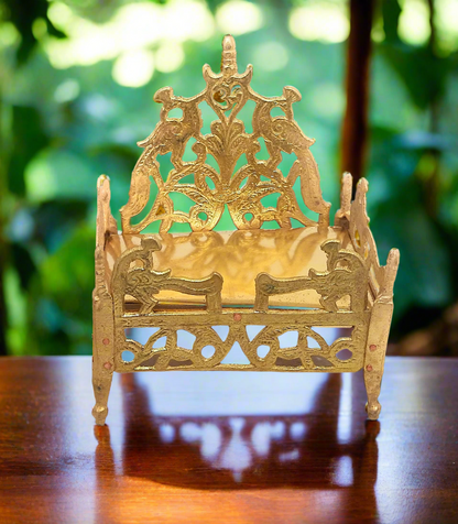 Handcrafted Peetal Singhasan | Brass Throne for Pooja - 3 sizes