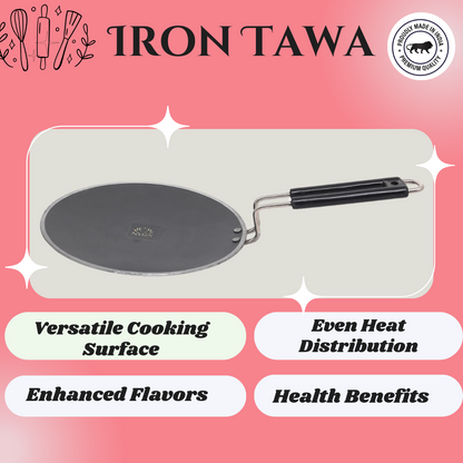 Iron Griddle/Tawa with Durable Handle