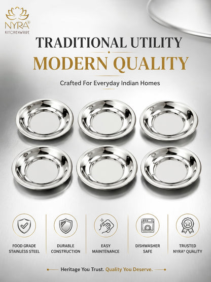 Stainless Steel Cover Plate for Glass - Set of 6pcs.