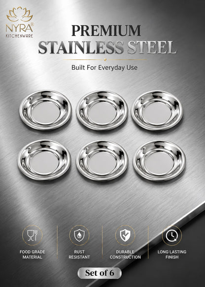 Stainless Steel Cover Plate for Glass - Set of 6pcs.
