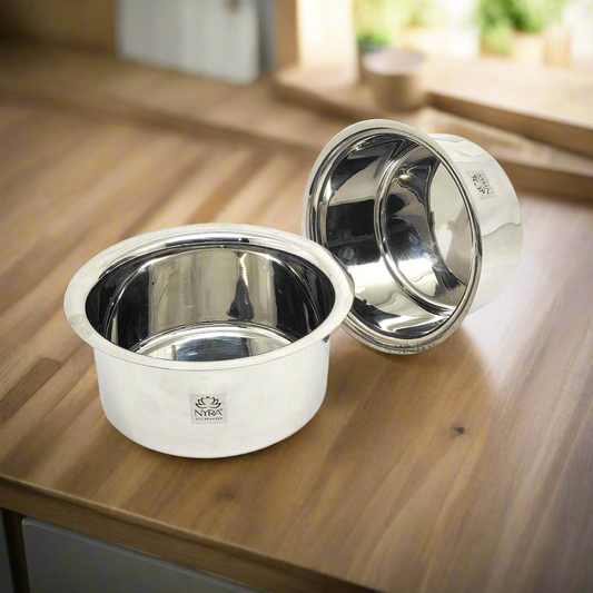 Stainless Steel Tope Set of 2 Pcs (1.6 Ltr & 2 Ltr)