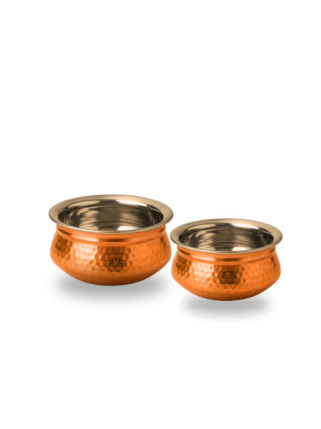 Premium Copper Handi Insulated with Stainless Steel | Traditional Serving Pot/Tableware for Homes, Restaurants & Hotels