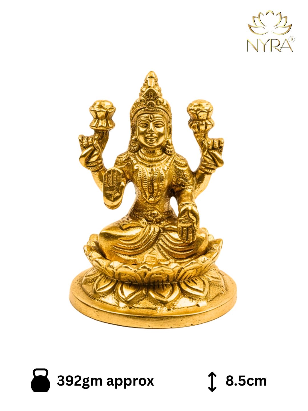 Brass Lakshmi Devi Idol for Puja | Handcrafted Goddess Laxmi Statue