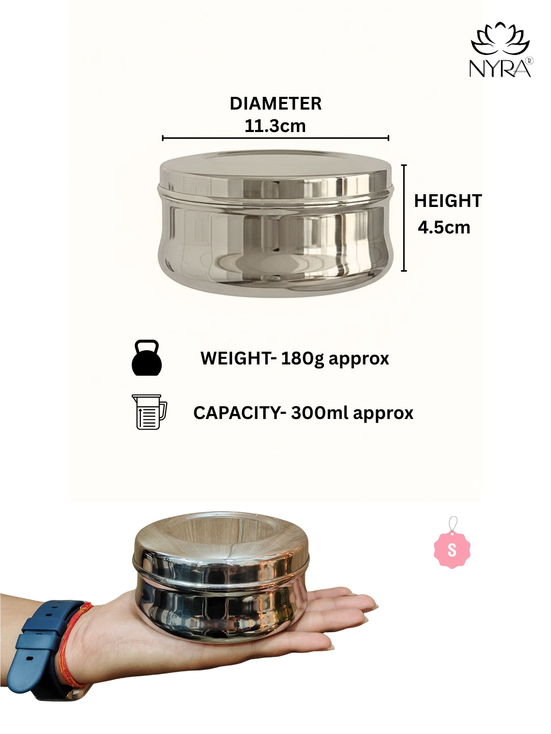 Stainless Steel Belly-shaped Dibbi/Container Set | Mirror Finish & Heavy Duty – Ideal Kitchen Storage Solution