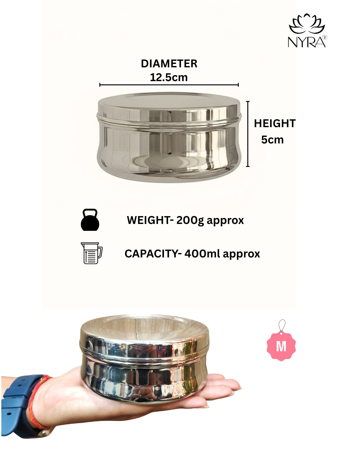 Stainless Steel Belly-shaped Dibbi/Container Set | Mirror Finish & Heavy Duty – Ideal Kitchen Storage Solution