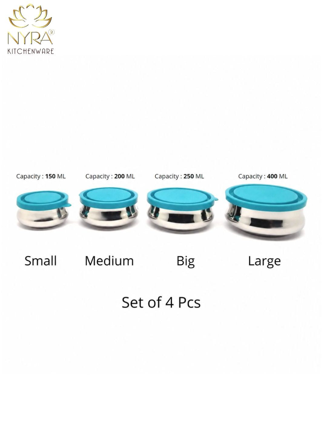 Premium Stainless Steel Food Storage Container - set of 4