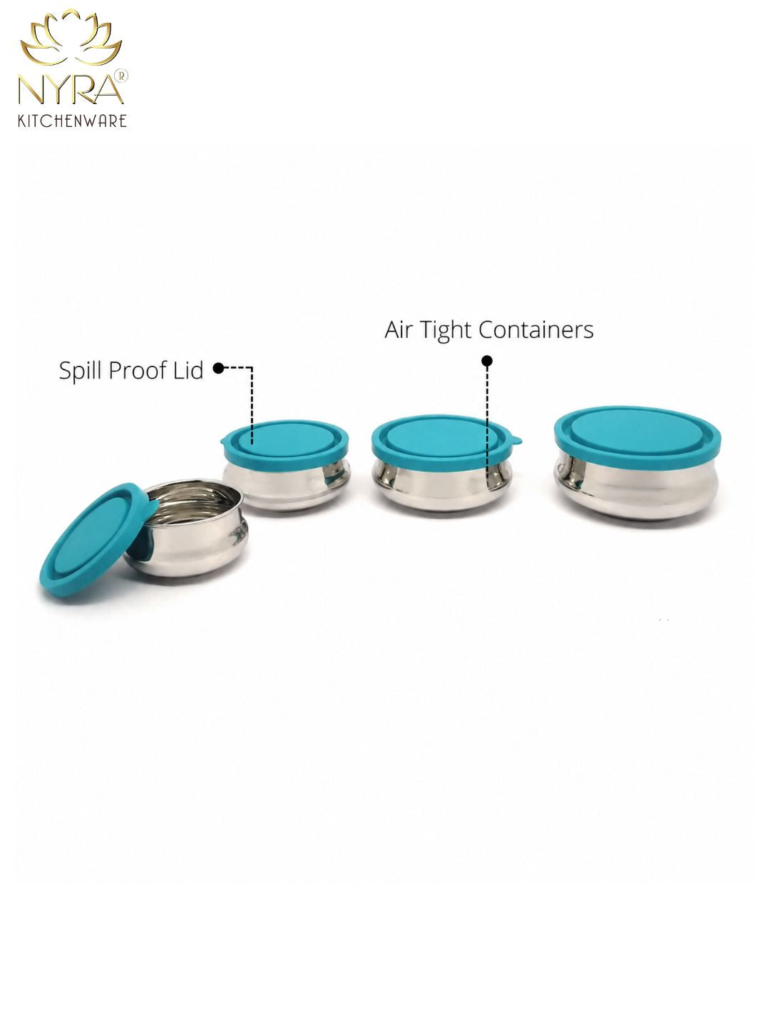 Premium Stainless Steel Food Storage Container - set of 4