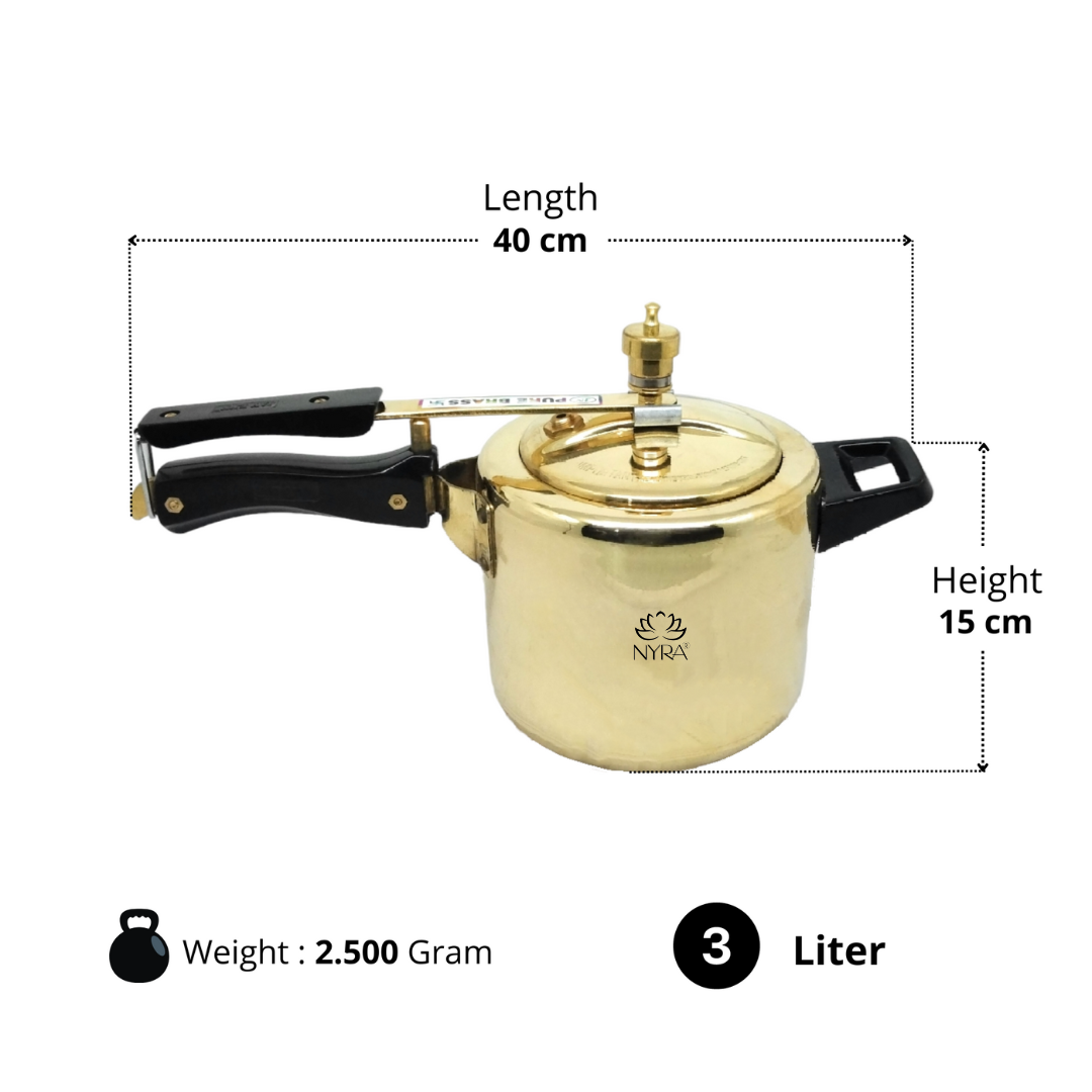 Pure Brass Cooker with Kalai/Tin Coating-Inner Lid Pressure Cooker