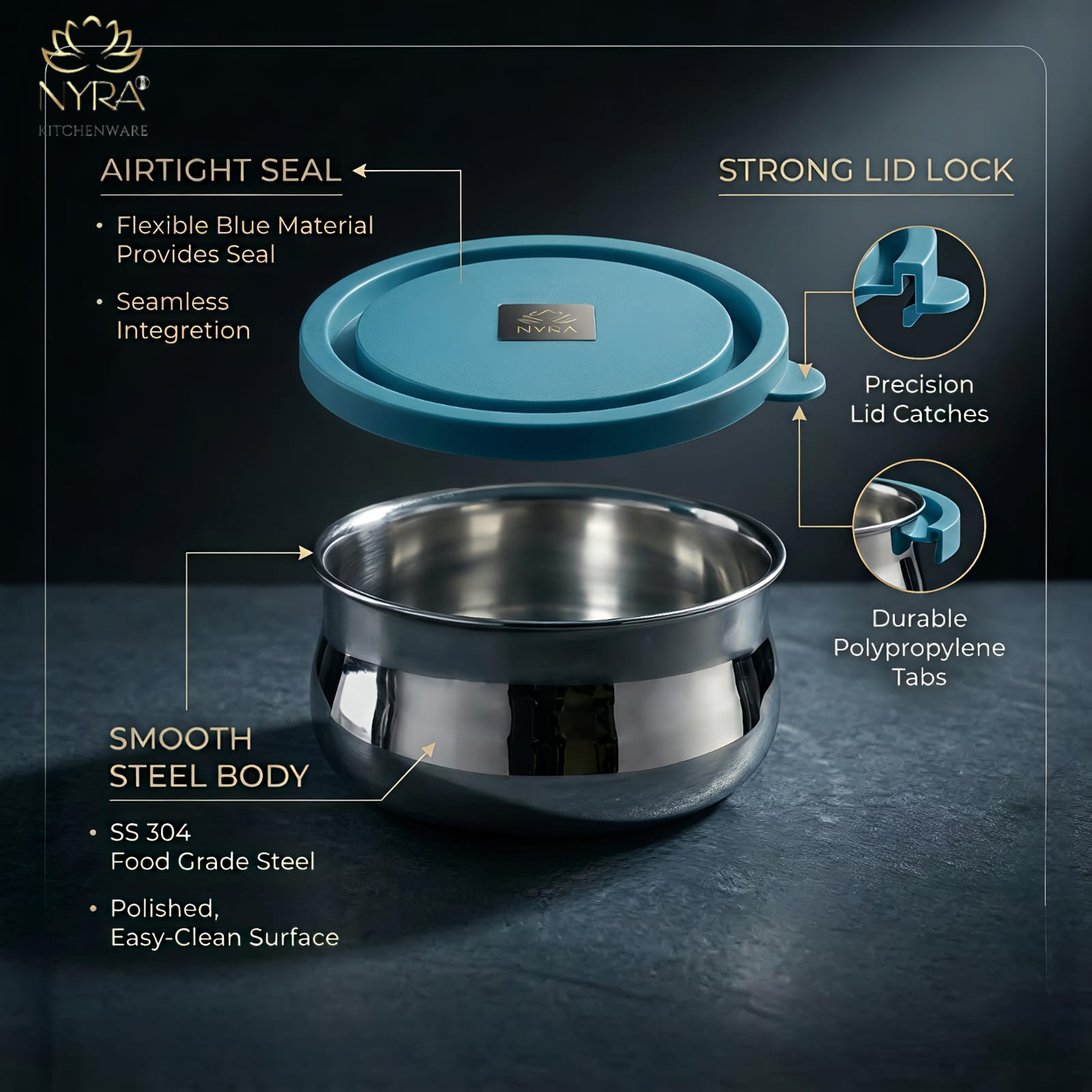 Air-tight Stainless Steel Container Set - Premium Leak-Proof Dibbi