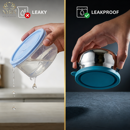 Air-tight Stainless Steel Container Set - Premium Leak-Proof Dibbi