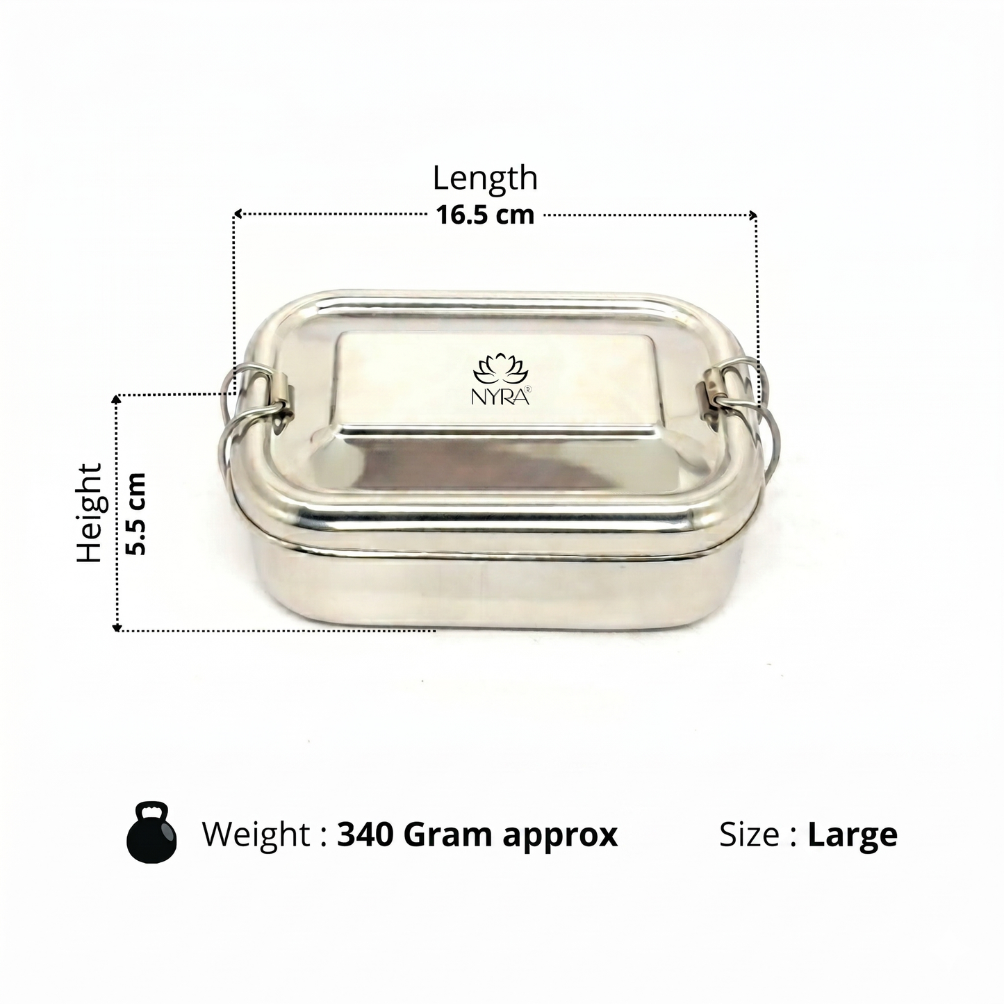 Stainless Steel Lunch Box with Locking Clip | Durable Food Container