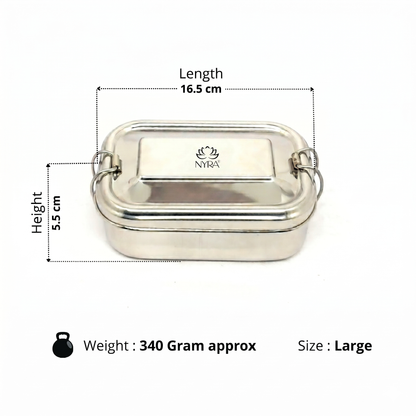 Stainless Steel Lunch Box with Locking Clip | Durable Food Container