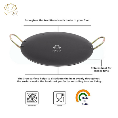 Iron Tawa for Dosa/Chapathi  | Induction Friendly | 100% Pure & Toxin-Free | No Chemical Coating |