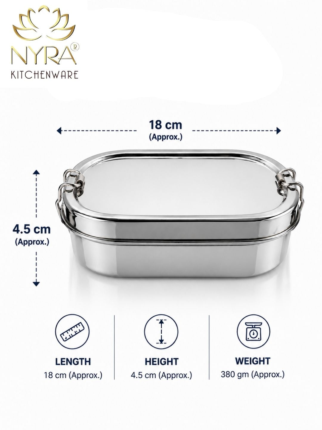 Stainless Steel Locking Clips Lunch Box