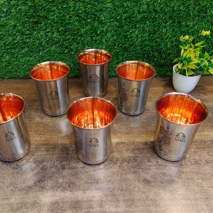 Premium Stainless Steel Tumbler - Inner Copper Coating | Laser Designed Exterior | BPA Free