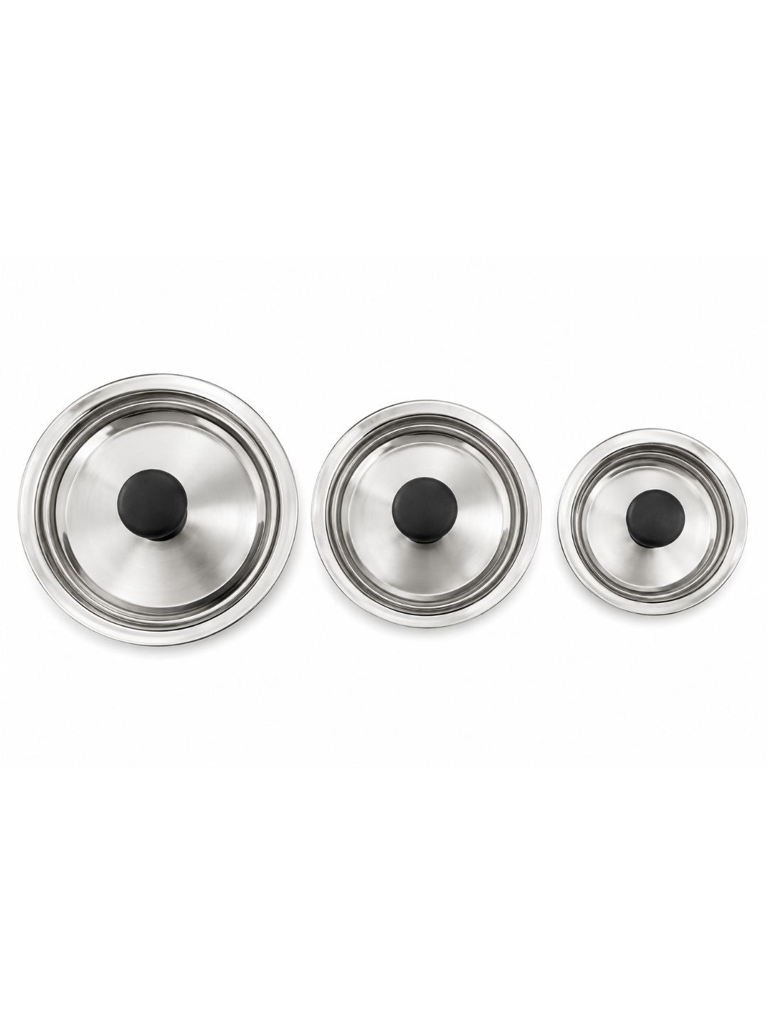 Stainless Steel Pulao Handi with Lid and PVC Knob – Set of 3